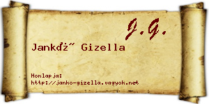 Jankó Gizella névjegykártya